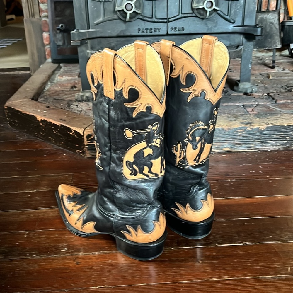 Stetson Faye Cowgirl & Horse Underlay Leather Cowboy boots - Picture 4 of 7